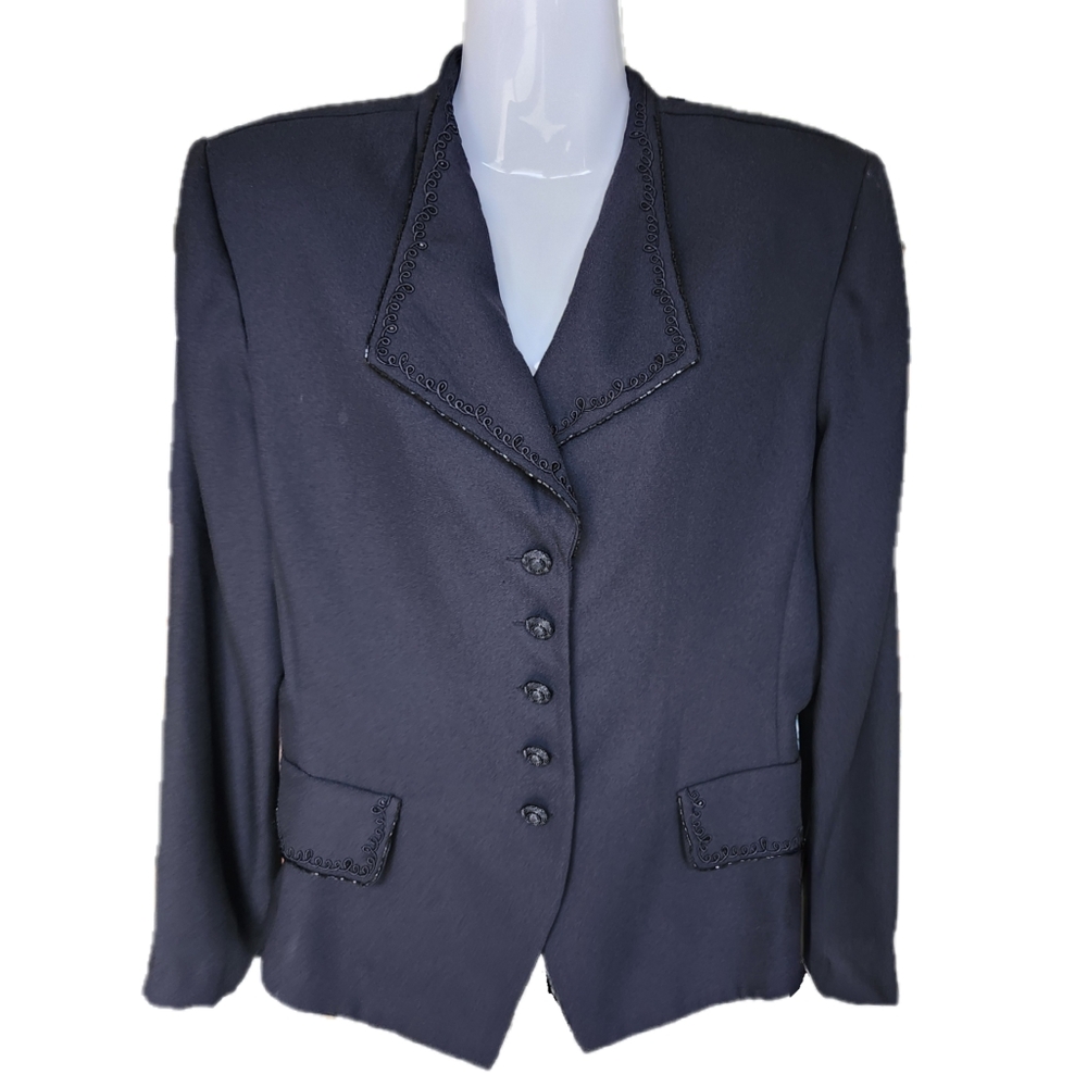 Black Beaded Trim Jacket